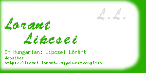 lorant lipcsei business card