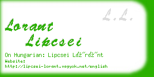 lorant lipcsei business card